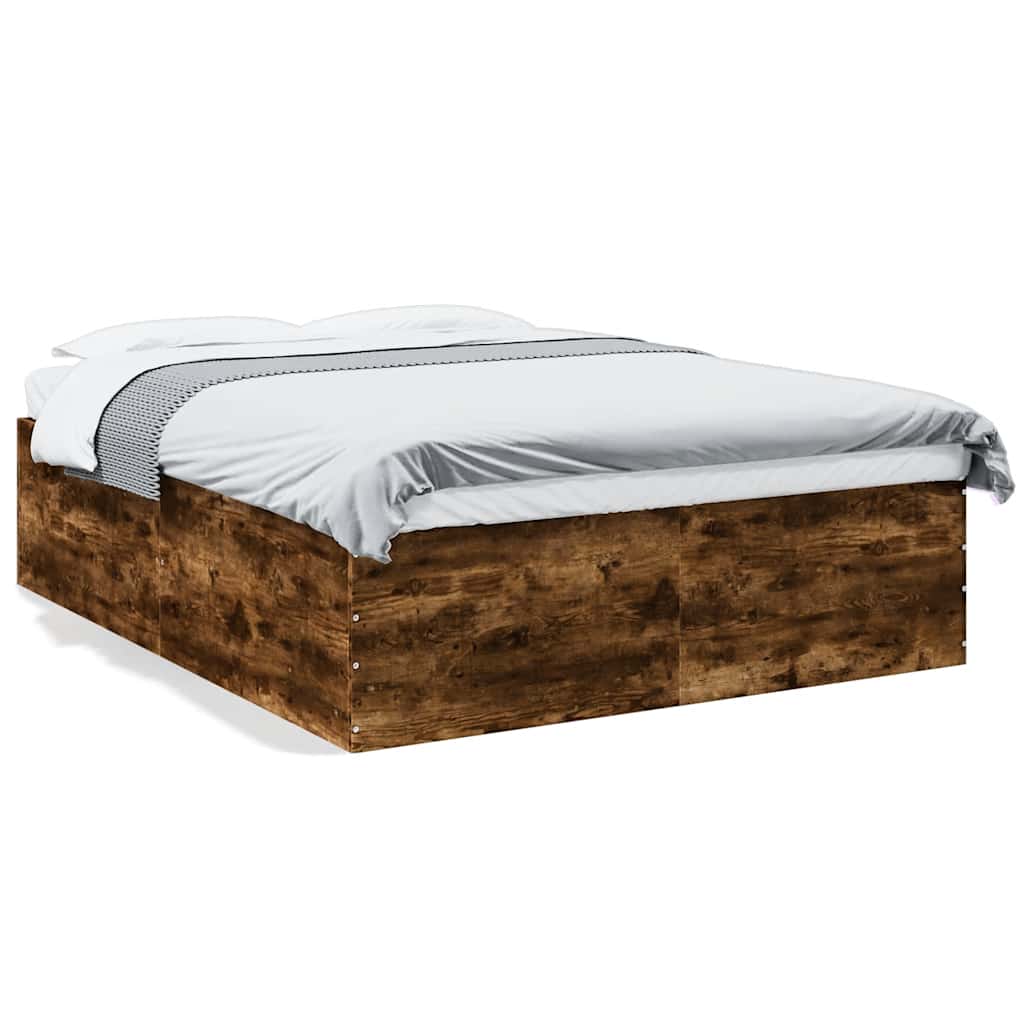 Bettgestell Räuchereiche 150x200 cm Holzwerkstoff
