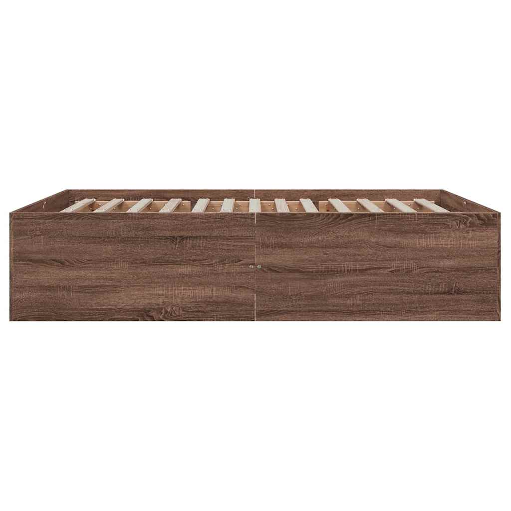 Bettgestell Braun Eichen-Optik 150x200 cm Holzwerkstoff