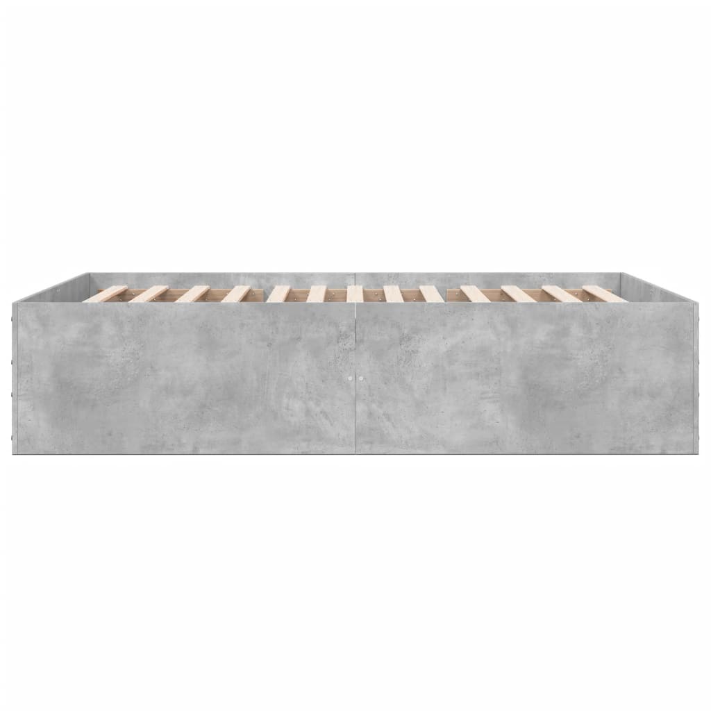 Bettgestell Betongrau 120x190 cm Holzwerkstoff