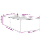Bettgestell Betongrau 100x200 cm Holzwerkstoff