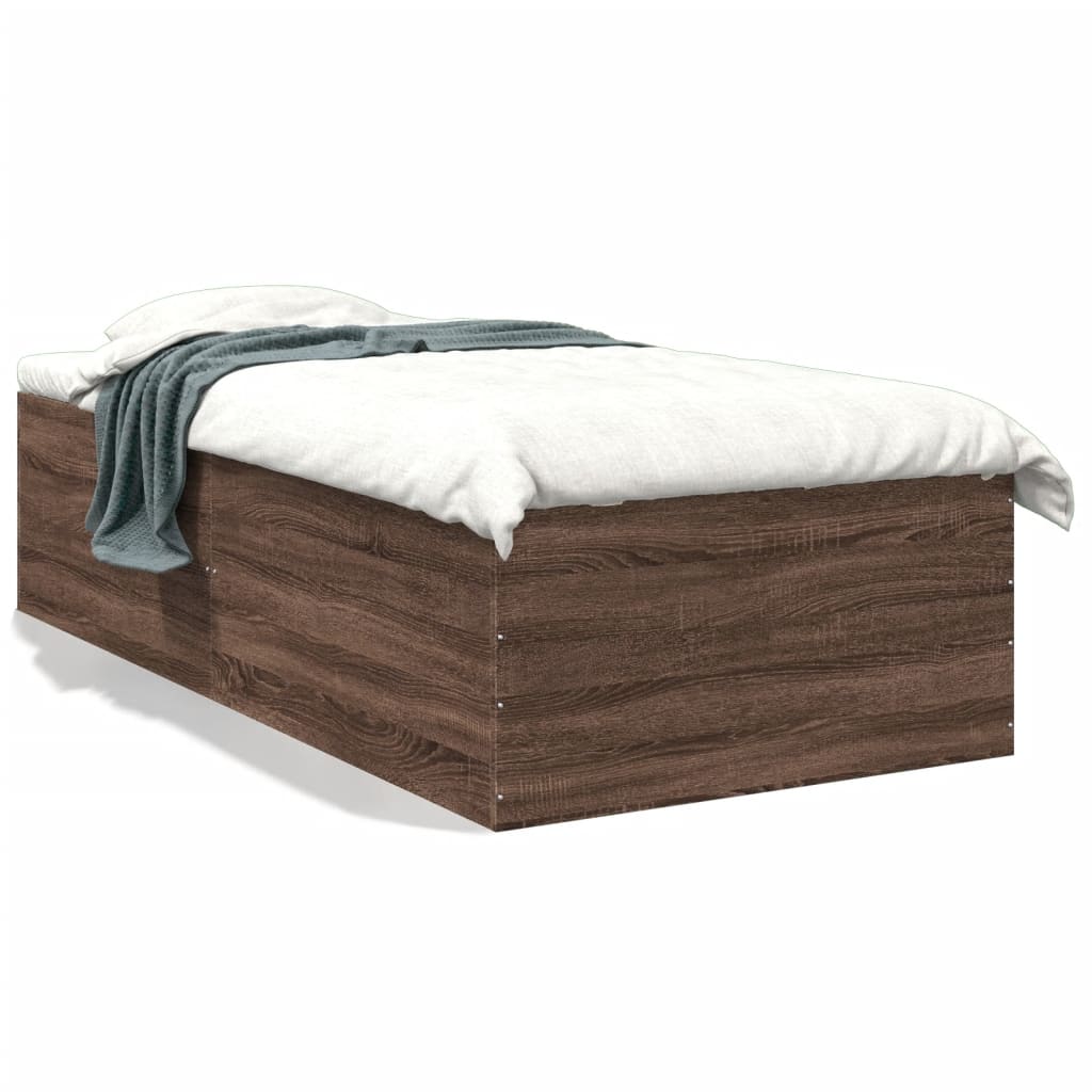 Bettgestell Braun Eichen-Optik 100x200 cm Holzwerkstoff