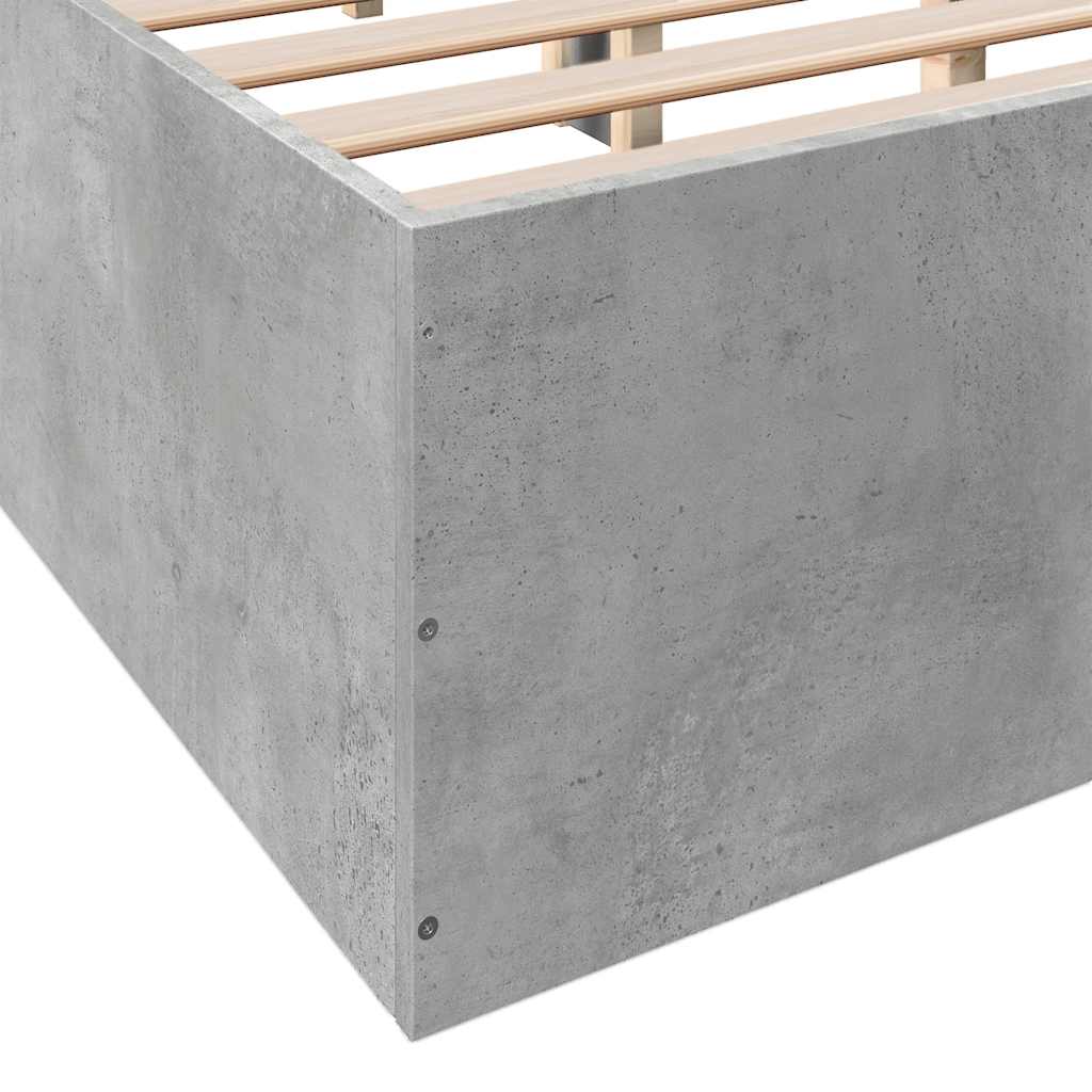 Bettgestell Betongrau 150x200 cm Holzwerkstoff
