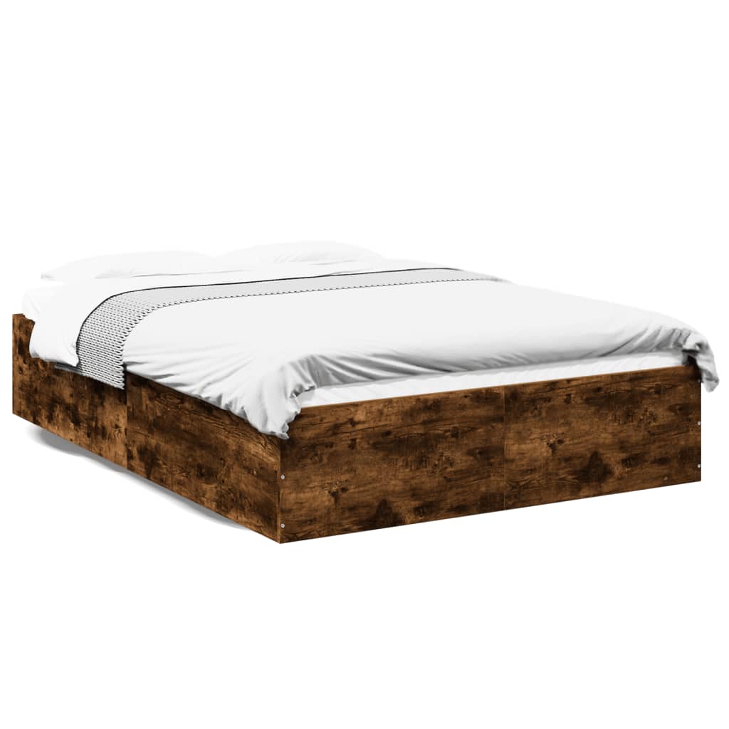 Bettgestell Räuchereiche 135x190 cm Holzwerkstoff