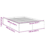 Bettgestell Braun Eichen-Optik 135x190 cm Holzwerkstoff