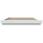 Bettgestell mit LED Weiß 150x200 cm Holzwerkstoff
