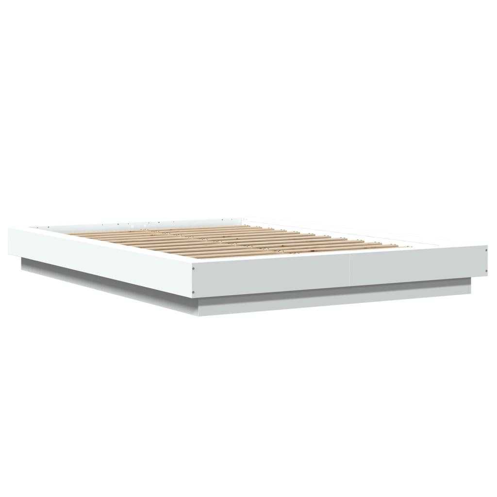 Bettgestell mit LED Weiß 120x200 cm Holzwerkstoff