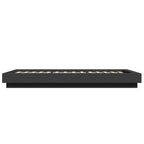Bettgestell mit LED Schwarz 100x200 cm Holzwerkstoff