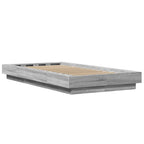 Bettgestell mit LED Grau Sonoma 90x200 cm Holzwerkstoff