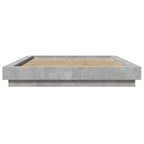 Bettgestell mit LED Betongrau 120x190 cm Holzwerkstoff