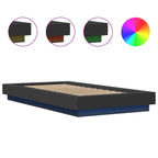 Bettgestell mit LED Schwarz 75x190 cm Holzwerkstoff