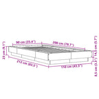 Bettgestell Grau Sonoma 90x200 cm Holzwerkstoff