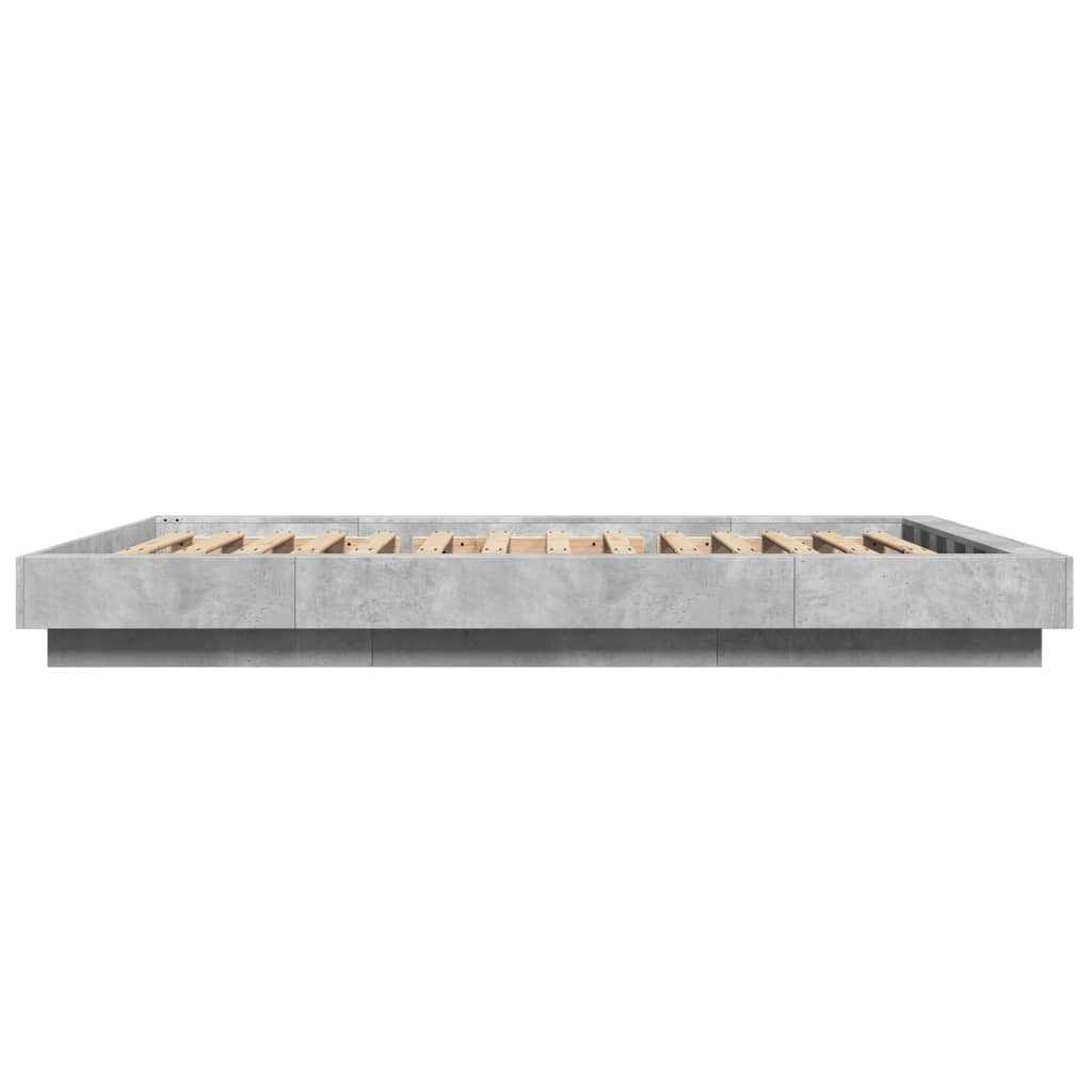 Bettgestell Betongrau 135x190 cm Holzwerkstoff