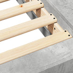 Bettgestell Betongrau 135x190 cm Holzwerkstoff