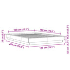 Bettgestell Grau Sonoma 120x190 cm Holzwerkstoff