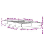 Bettgestell Betongrau 90x190 cm Holzwerkstoff