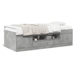 Tagesbett mit Schubladen ohne Matratze Betongrau 90x190 cm