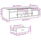 Tagesbett mit Schubladen ohne Matratze Räuchereiche 90x190 cm