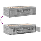 Tagesbett mit Schubladen ohne Matratze Grau Sonoma 90x190 cm