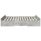 Bettgestell mit Schubladen Betongrau 160x200 cm Holzwerkstoff