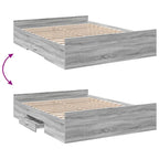 Bettgestell mit Schubladen Grau Sonoma 160x200 cm Holzwerkstoff