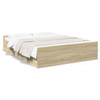Bettgestell mit Schubladen Sonoma-Eiche 150x200cm Holzwerkstoff