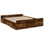 Bettgestell mit Schubladen Räuchereiche 150x200cm Holzwerkstoff
