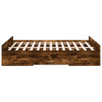 Bettgestell mit Schubladen Räuchereiche 120x190cm Holzwerkstoff