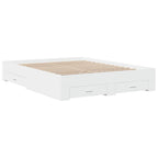 Bettgestell mit Schubladen Weiß 150x200 cm Holzwerkstoff