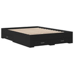 Bettgestell mit Schubladen Schwarz 135x190 cm Holzwerkstoff
