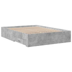 Bettgestell mit Schubladen Betongrau 135x190 cm Holzwerkstoff