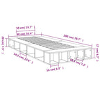 Bettgestell Grau Sonoma 90x200 cm Holzwerkstoff
