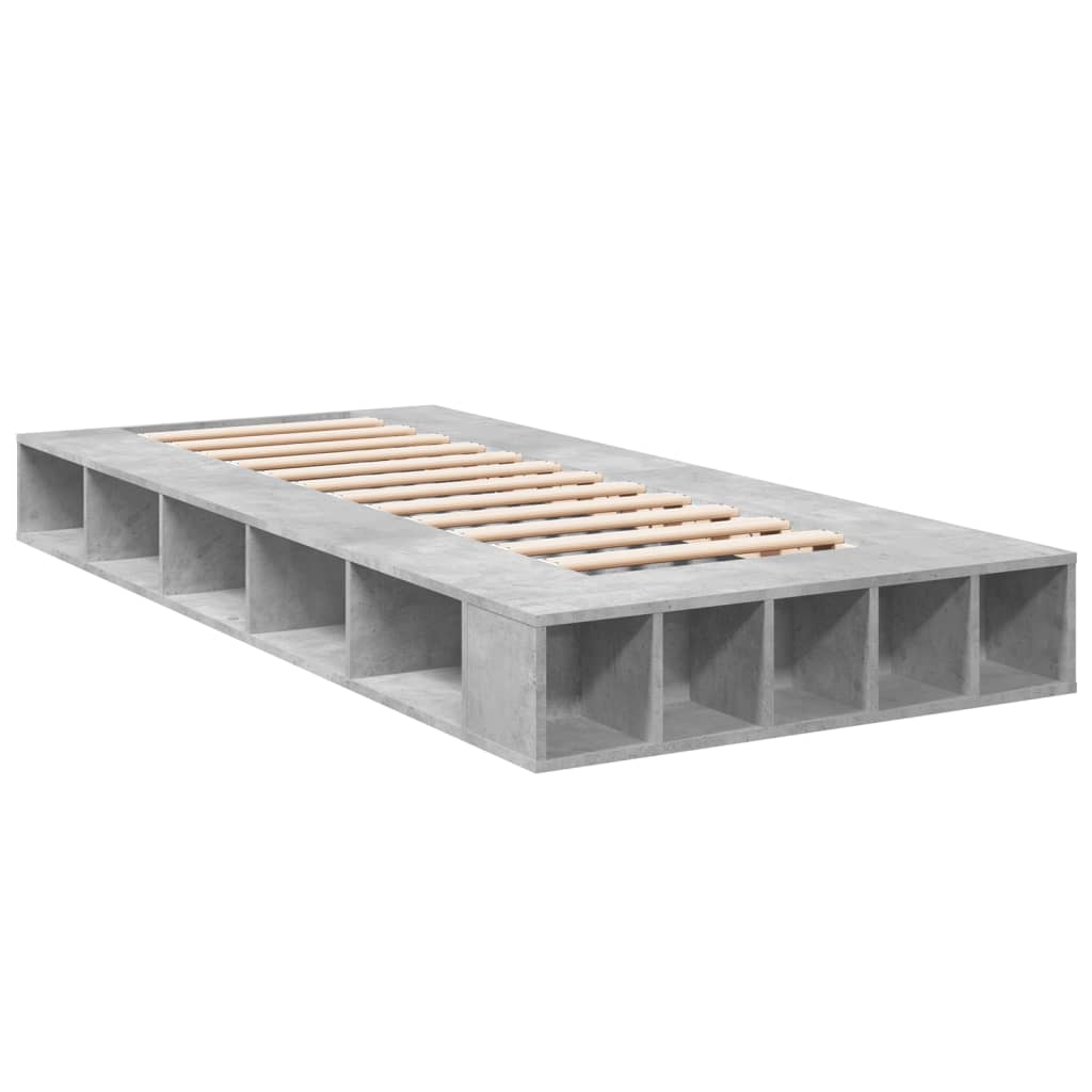 Bettgestell Betongrau 75x190 cm Holzwerkstoff