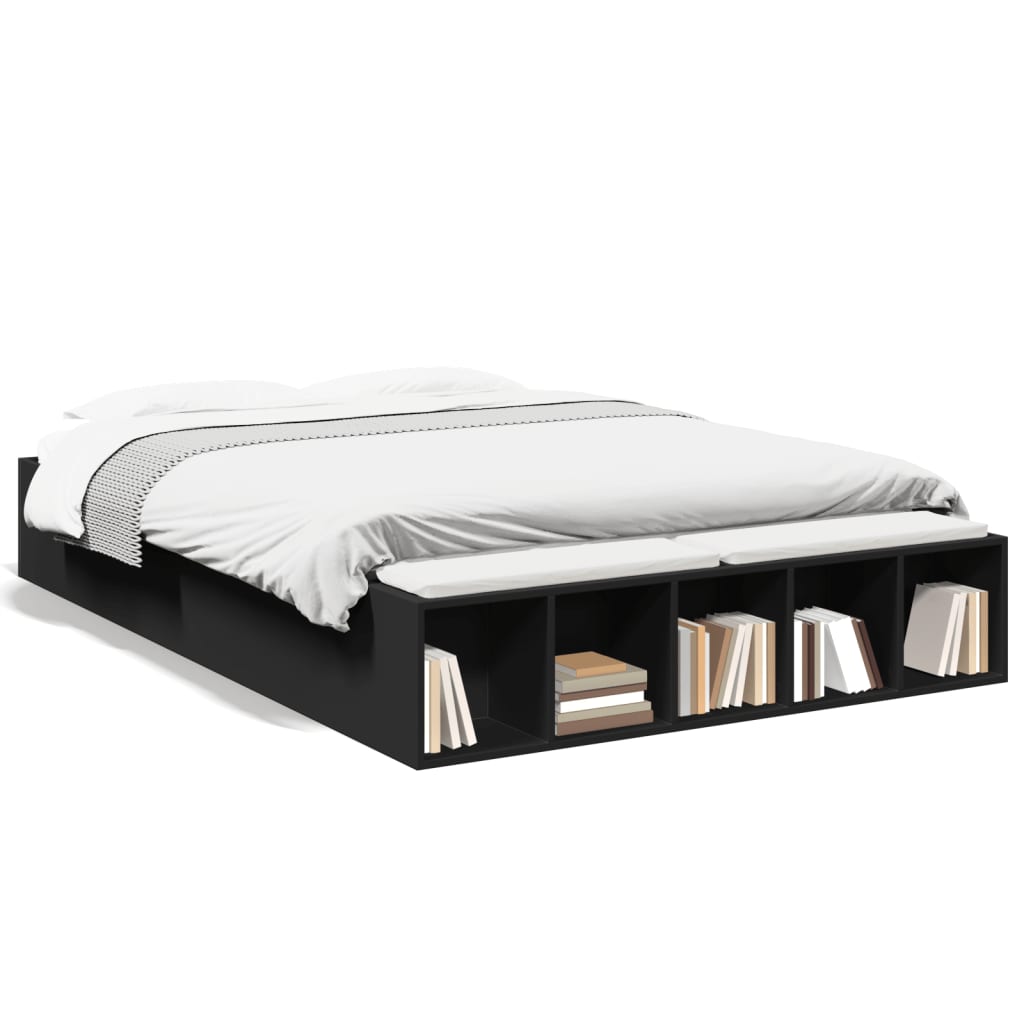 Bettgestell Schwarz 120x190 cm Holzwerkstoff