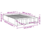 Bettgestell Betongrau 120x190 cm Holzwerkstoff