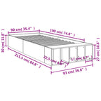Bettgestell Braun Eichen-Optik 90x190 cm Holzwerkstoff
