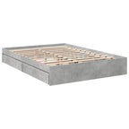 Bettgestell mit Schubladen Betongrau 150x200 cm Holzwerkstoff