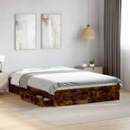 Bettgestell mit Schubladen Räuchereiche 120x200cm Holzwerkstoff