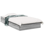 Bettgestell mit Schubladen Grau Sonoma 90x190 cm Holzwerkstoff