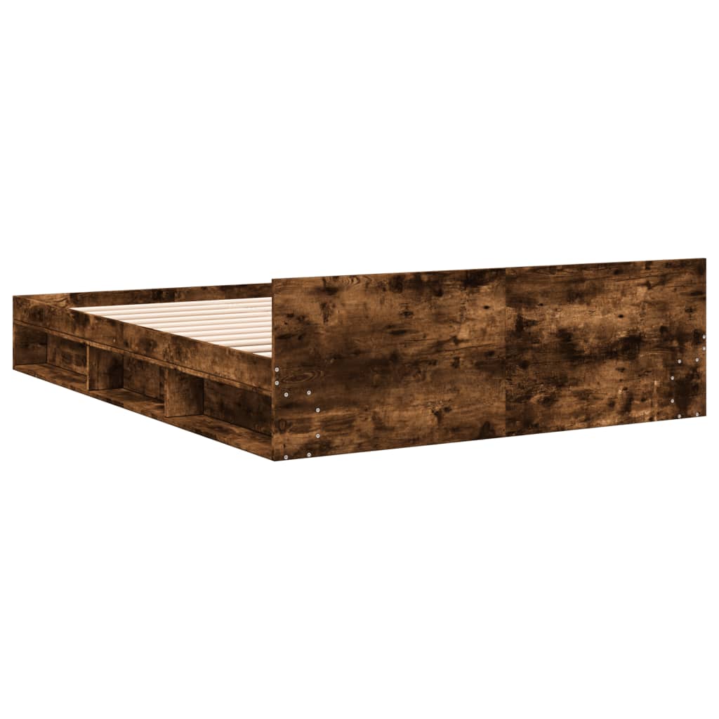 Bettgestell mit Schubladen Räuchereiche 160x200cm Holzwerkstoff