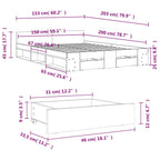 Bettgestell mit Schubladen Sonoma-Eiche 150x200cm Holzwerkstoff