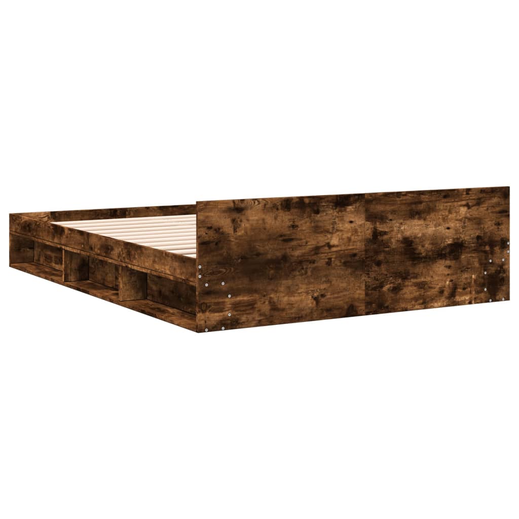 Bettgestell mit Schubladen Räuchereiche 140x200cm Holzwerkstoff