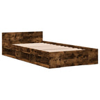 Bettgestell mit Schublade Räuchereiche 90x190 cm Holzwerkstoff