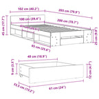 Bettgestell mit Schublade Schwarz 100x200 cm Holzwerkstoff