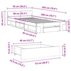 Bettgestell mit Schublade Sonoma-Eiche 90x200 cm Holzwerkstoff