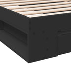 Bettgestell mit Schublade Schwarz 75x190 cm Holzwerkstoff