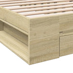 Bettgestell mit Schublade Sonoma-Eiche 75x190 cm Holzwerkstoff