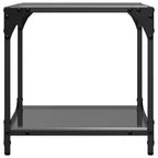 Couchtisch mit Glasplatte Schwarz Transparent 40x40x40 cm Stahl