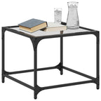 Couchtisch mit Glasplatte Transparent 50x50x40 cm Stahl