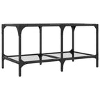 Couchtisch mit Glasplatte Transparent 78,5x40x40 cm Stahl