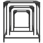 Satztische 3 Stk. mit Glasplatte Transparent Stahl
